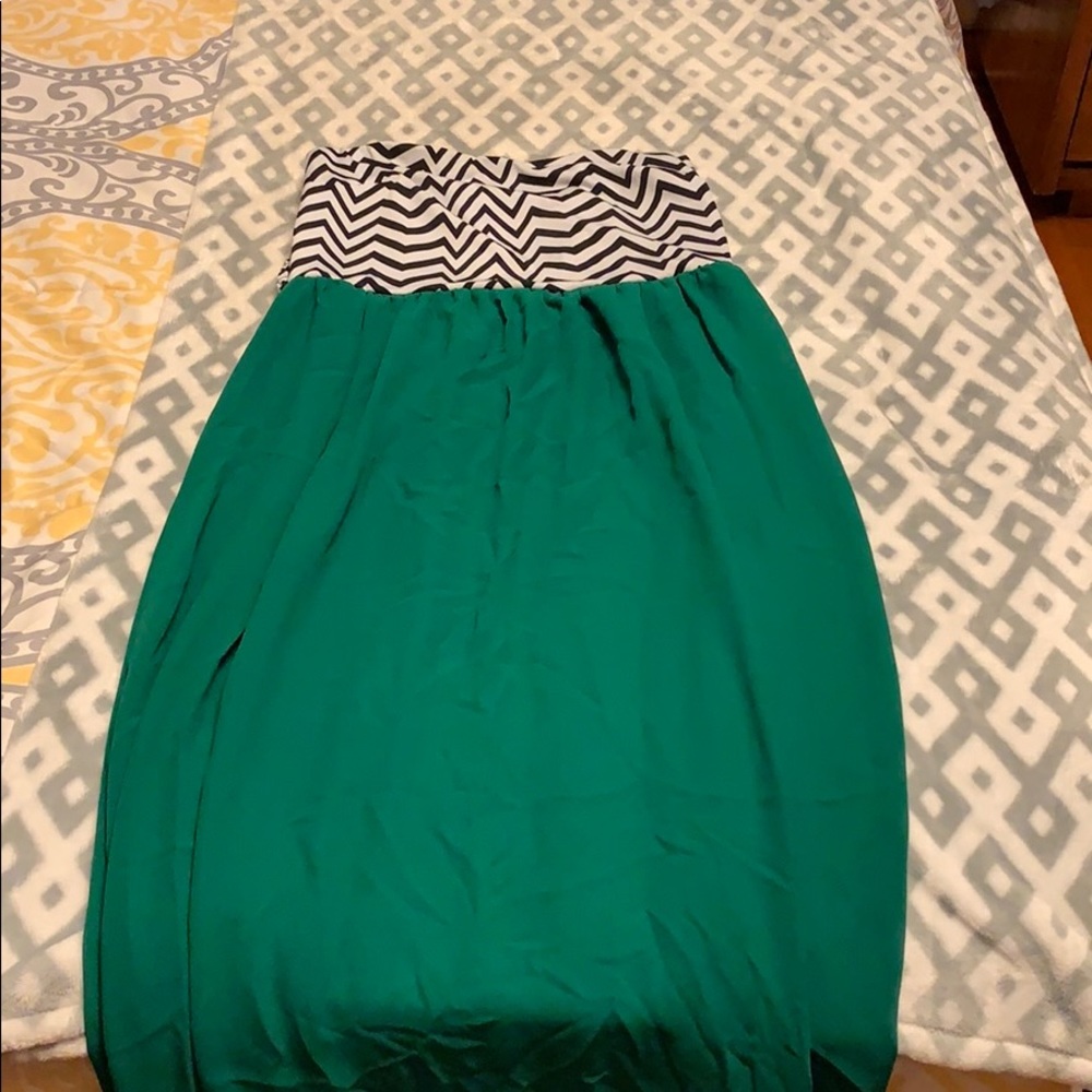 Sweetheart neck chevron pattern dress